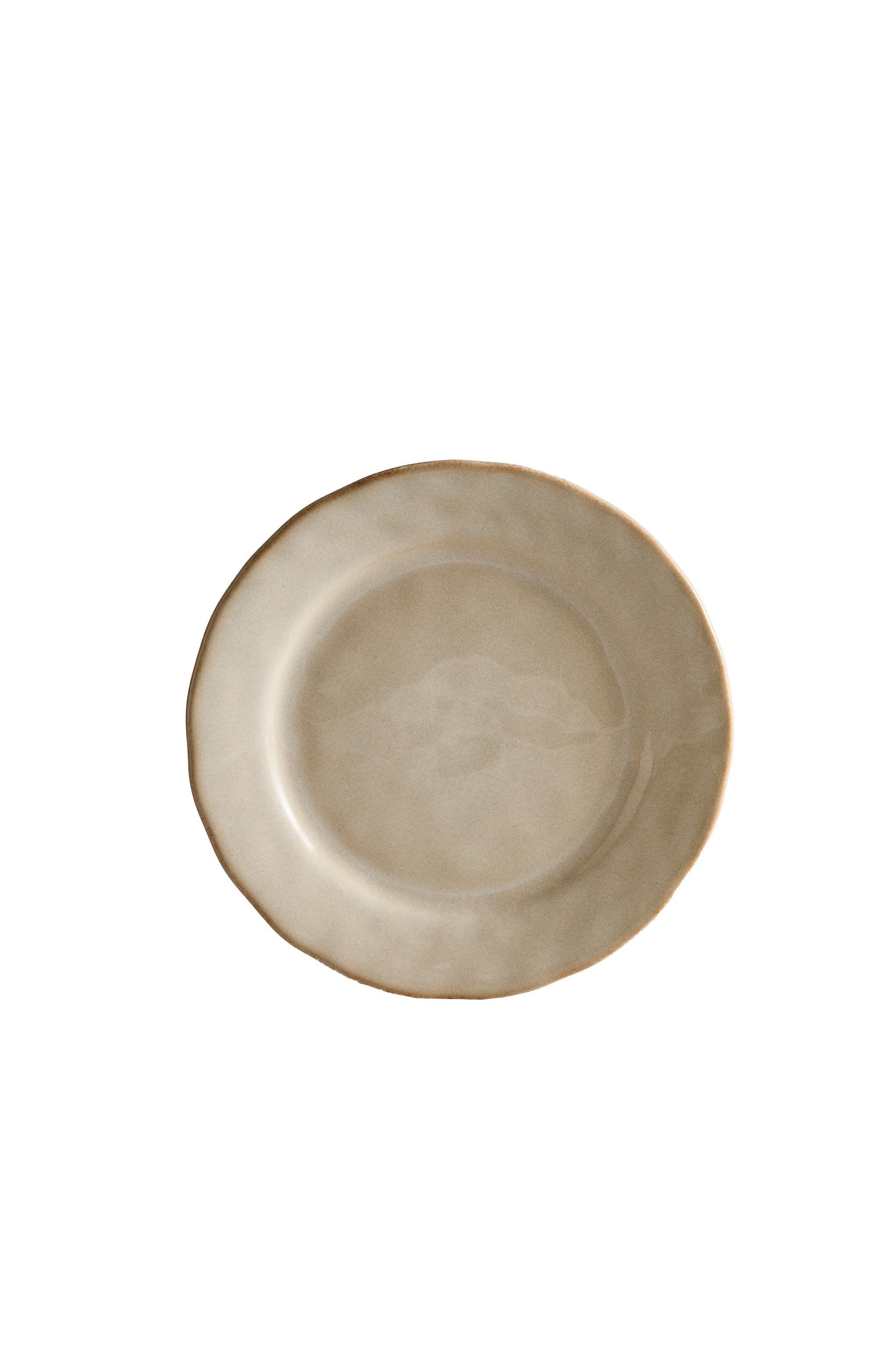 STONEWARE DESSERT PLATE WITH IRREGULAR RIM